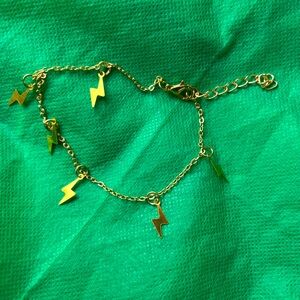 Ankle Gold Lightning Bolt Charm Bracelet